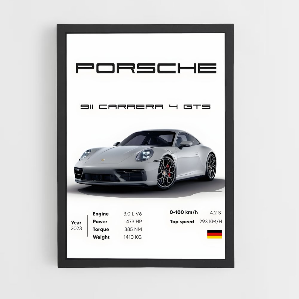 Poster carrera élégant – affiche Porsche (vue 2)